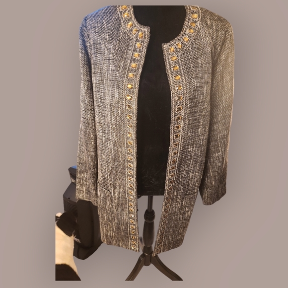 Chico's Jackets & Blazers - Chico's Tweed Pattern Long Coat, Chico's Size 1 (Misses Size 8).